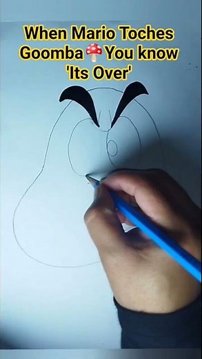 How to draw Goomba sketch from Super Mario Bros step by step drawing for kids#shorts #drawing #mario