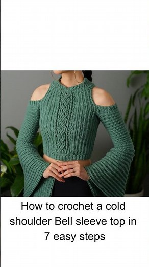 How to Crochet a Cold Shoulder Bell Sleeve Top in 7 Easy Steps