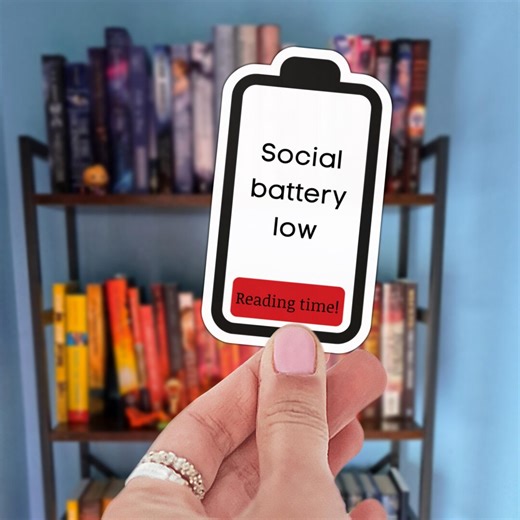 Social Battery Low Sticker Reading Time Battery Icon Kiss-cut Vinyl Decal - Etsy