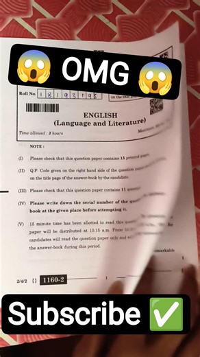 Class 10th CBSE English paper 😱 #exam #viral #ytshorts