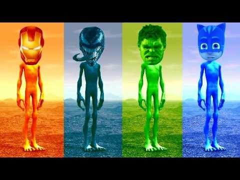 Who Dances Better 👽 Superhero Alien Dance Challenge (Iron Man, Hulk, Venom)