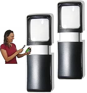 Amazon.com: Small Handheld LED Magnifier with Bright Light 2 Pack; Pocket Fold-able Reading Glasses 3.0X; Illuminated Hobby Lens Set a Macular Degeneration aid for Vision Impaired; Eye Strain Relief : Health & Household