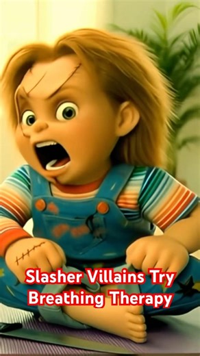 Slasher Villains Try Breathing Therapy. #creepy #horrortok #horror