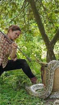 Terrifying Farm Moment: Girl Meets Giant Python While Harvesting Bamboo Shoots