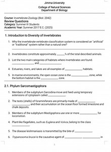 Why the invertebrate-vertebrate classification system is consid... | Filo