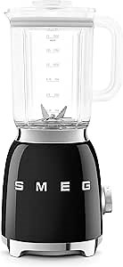 SMEG BLF03 Retro Style Blender – 600W Countertop Blender with 48 oz BPA-Free Jug, 3 Speeds + Pulse, Ice Crush & Smoothie Functions – 50s-Inspired Design-Black