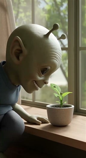 Tiny plant secrets 🌱 — Cute Weirdo Alien moment.