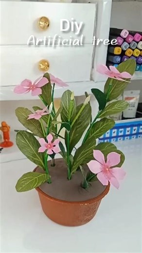 DIY artificial tree||DIY planter#artshorts#diyartificialtree#diyplantar#shortsfeed#plantae#handmade