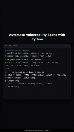 Automating Vulnerability Scanning with Nessus and Python