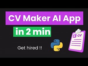 I Create CV Maker AI App in 2 MIN Using Python & Learn Python by Building AI Projects & Python ML AI