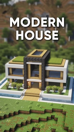 Minecraft Tutorial: Easy Modern House 🏡 #minecraft #minecrafttutorial | minecraft
