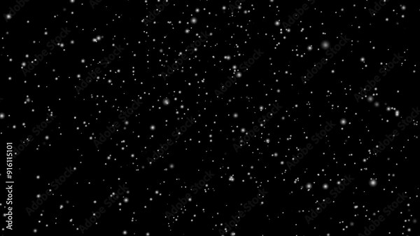 Snowfall animation snow flakes falling slowly black background, snow falling on black background, creative falling snow flakes effect footage animation, Natural snow in slow motion animation. Stock Video