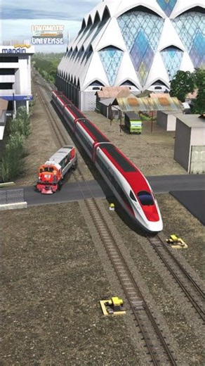 Kereta Cepat Lewat Persilangan Lokomotif Putar #keretaapi #railtrack #railway #trending