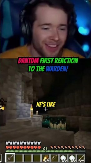 👀 DanTDM Sees the WARDEN for the First Time! Part.2 😱 #minecraft #warden #shorts #twitch