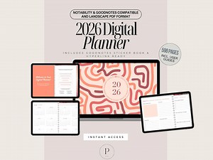 2026 Digital Planner PDF | 598 Page Hyperlinked Goodnotes & Notability Planner | Printable   Stickers   User Guide - Etsy