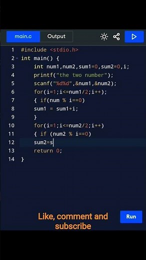#coding Amicable number in c language programming 😊