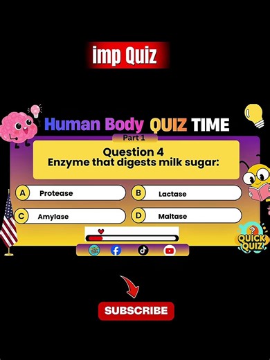Which Enzyme Digests Milk Sugar? | Biology Quiz Challenge!”