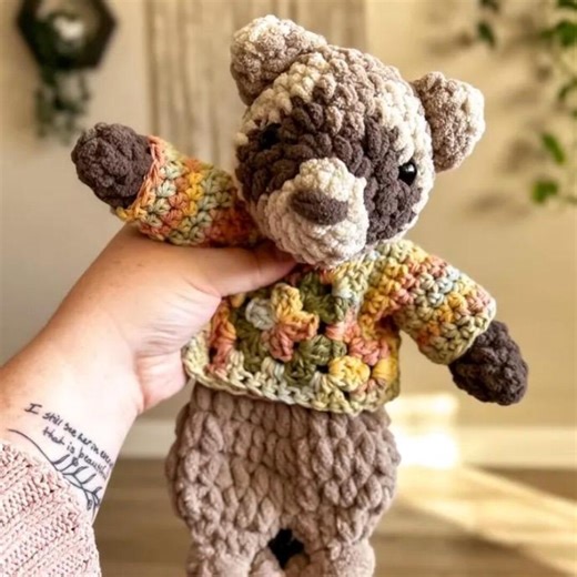 Crochet Raccoon Lovey With Sweater: Handmade Plush Snuggler - Etsy