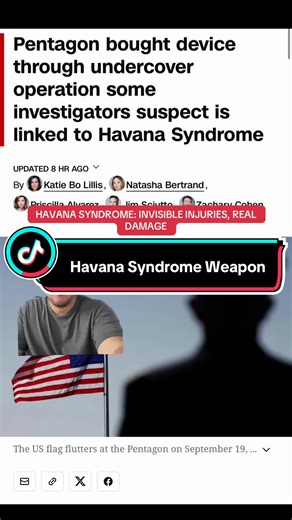 Sudden neurological symptoms reported by U.S. diplomats, intelligence officers, and military personnel worldwide. #havanasyndrome