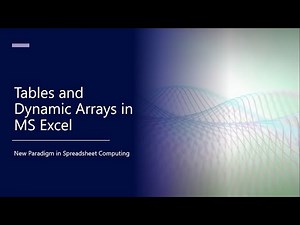 Webinar: Financial modeling with Tables and Dynamic arrays