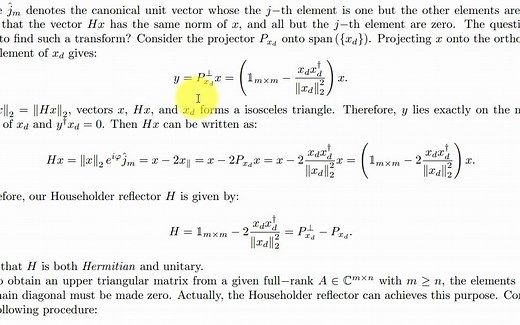 数学漫谈：矩阵的 QR-分解其实很简单 (2) —— Householder QR-分解
