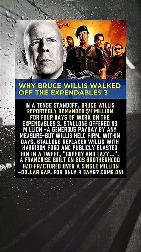Why Bruce Willis Walked Off The Expendables 3. #hollywood #movie #stories