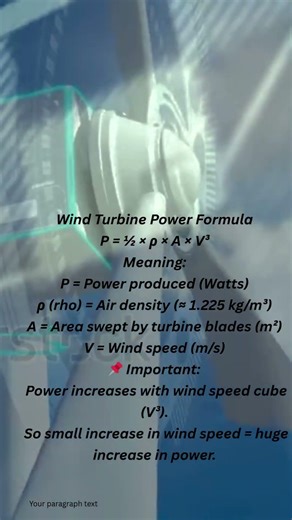Wind Turbine Power Formula