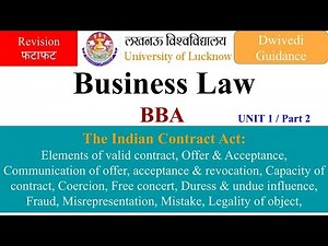 Business Law, Essentials of a Valid Contract, Capacity of Contract, business law bba, law revision
