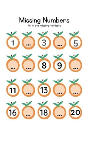 Missing numbers worksheet for Nursery class