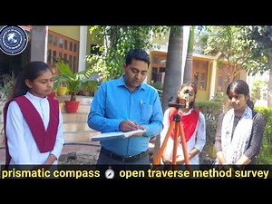 Prismatic compass open traverse method survey