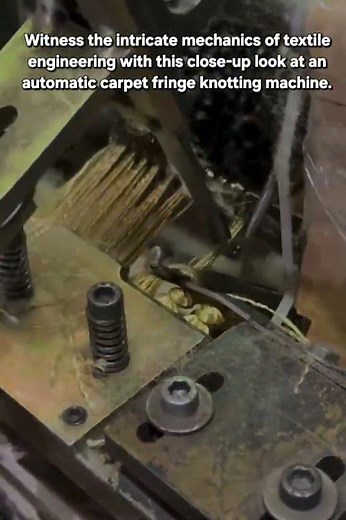 Industrial Precision: Automatic Carpet Fringe Knotting Machine in Action