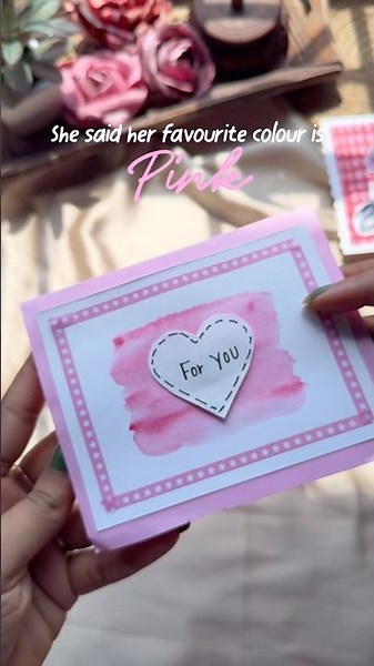 DIY Pink birthday card for pink lover ✨🎀 #diy #birthday #aestheic #pink #shortsfeed