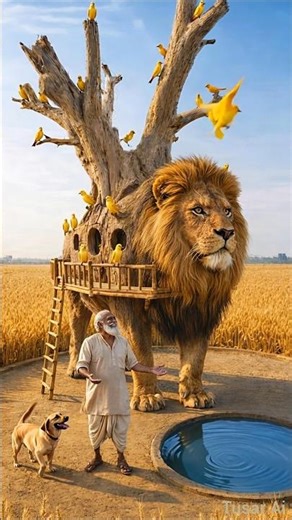 This Wood Carving Technique Makes Lions Look Real #art #process #woodworking