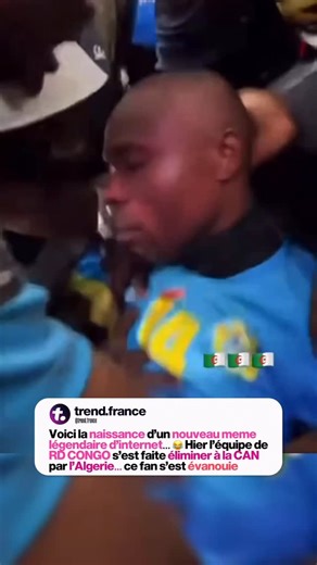 Trend. on Instagram: "Ce fan du RD Congo est tombé dans les pommes hier à l’élimination par l’Algérie… ça vient de nous donner le meme de l’année 😂😂"