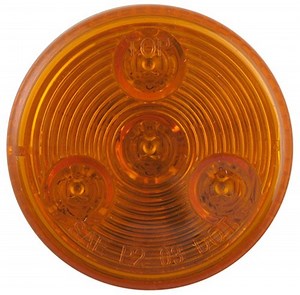 LED Trailer Clearance or Side Marker Light - Submersible - 3 Diodes - Round - Amber Lens - 12V/24V O