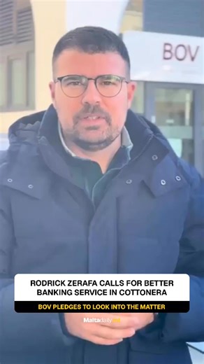 The BOV Chief Executive Kenneth Farrugia responded and explained that BOV will be taking into consideration the proposed changes to see how the matter can be improved. 🟡 Read: https://maltadaily.mt/articles/rodrick-zerafa-calls-for-better-banking-service-in-cottonera #MaltaDaily Source: Rodrick Zerafa | Malta Daily