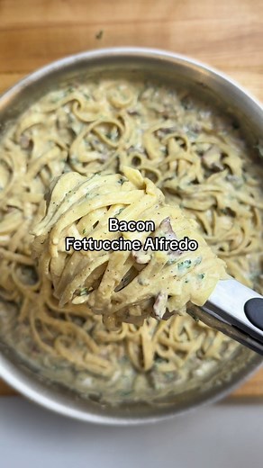 Bacon Fettuccine Alfredo Recipe in Under 20 Minutes