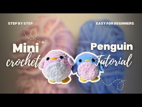 🧶✨ Crochet Mini Penguin Tutorial | Beginner Friendly Step-by-Step 🐧💖