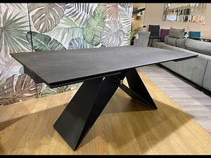 Table à manger céramique gris ardoise extensible Eddy - Souffle d'intérieur