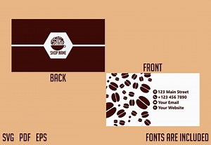 Editable Coffee Shop Business Card Template (printable) - Etsy Canada