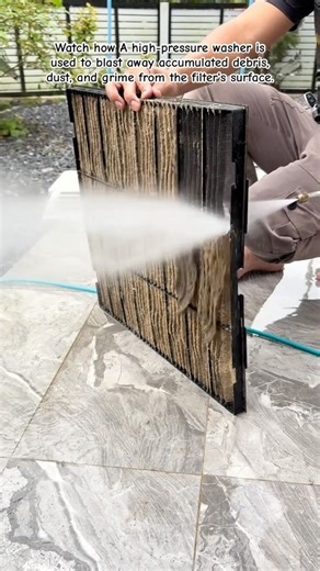 Restoring a Dirty Filter with High Pressure #pressurewashing #industrialcleaning #oddlysatisfying