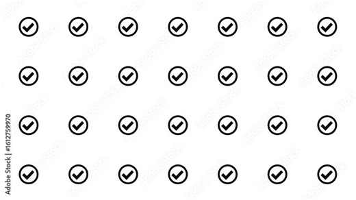 Check mark against white background.check tick mark animated. Check mark animation , right mark, Complete mark correct symbol. Check mark or tick mark. Tick mark or confirm icon animation. Stock Video