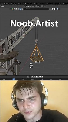 Noob vs Pro artist: animating a crane #blendertutorial #blender #blendercommunity #blender3d #b3d
