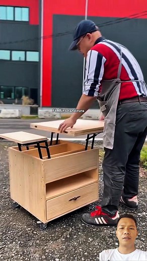 27K views · 130 reactions | Lemari multifungsi bisa jadi meja #idekreatif #tipsdantrik #tutorial #reelsfacebook #diy #trendingreels #fyp #short #homemade | Rinto Tandi Rura | Facebook