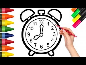How to Draw a Clock Step by Step || Alarm Clock Drawing Easy || Easy Clock Drawing for Beginners