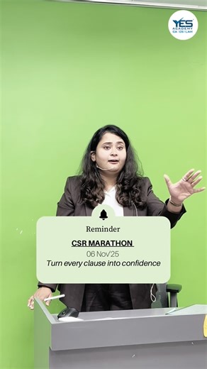 YES Academy for CS | CSR Marathon with CS Muskan Gupta 6th Nov | 11 AM Onwards One day. Full clarity. Maximum revision. LIVE on YES Academy for CS #csmarathon... | Instagram