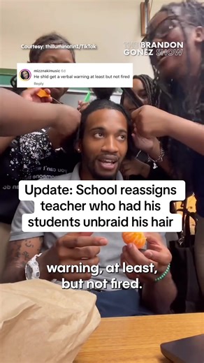 Maryland science teacher has been reassigned after public backlash for allowing his female students to unbraid his hair during school hours. How do you feel about the school's response? #teacher #students #braids