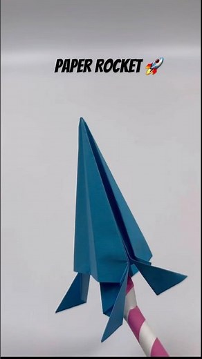 This paper rocket really flies 🚀All you need is paper + a straw #shorts #origami #papercrafts