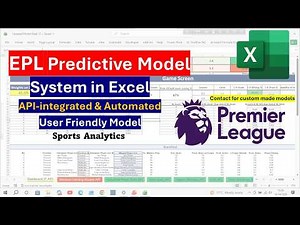 How to Build EPL Prediction Model in Excel (API-Driven) | Custom Build Available