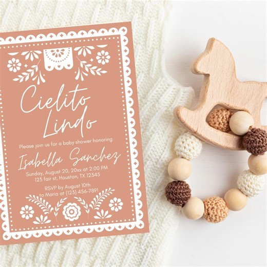 Cielito Lindo Baby Shower Invitation | Fiesta Papel Picado | Mexican Baby Shower Invite | Editable Canva Template | Printable - Etsy